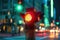 close-up of illuminated traffic light at night