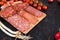 Close up image on antipasto meat appetizers