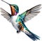 Close-up image of a Bee hummingbird bird. AI-generated.