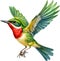 Close-up image of a Cuban Tody bird. AI-generated.