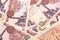 A close up image of Egyptian one pound bank notes