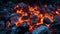 Close-Up Image of Fiery Rocks and Lava, Intense and Striking.
