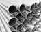 Close up image of metal steel tubes