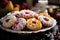 close-up image of a plate of homemade christmas cookies