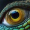 Close up image of a reptile eye, dragon eye, macro. Generative Ai