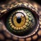 Close up image of a reptile eye, dragon eye, macro. Generative Ai