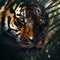 Close Up Image of a Tiger Face in the Jungle