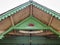 Close up image of wooden roof of a typical house in Konkan regio