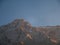 Close up Image of the Zugspitze Germany`s highest mountain with moon and gondola