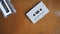 Close-up images of cassette tape on retro wood table. represent nostalgia mood