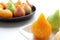 Close up of Indian sweet food Modak also Know as Laddu served in a plate.