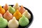 Close up of Indian sweet food Modak also Know as Laddu served in a plate.