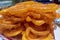 Close-up of Indian sweet, Jalebi in a catering situation