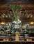 Close up of the interior of the historic coffee shop, Cafe Mulassano, Turin Italy. Cafe is decorated in Art Nouveau style.