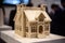 close-up of intricate 3d printed house model