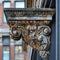 Close-up of intricate architectural details on a historic facade