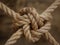 Close-Up of Intricate Knot on Twisted Rope