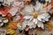 close-up of intricate paper flower petals and textures