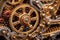 close-up of intricate steampunk gear mechanism