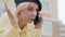 Close-up of irritated beautiful woman arguing on the phone outdoors. Portrait of annoyed stressed Caucasian lady in