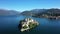 The close-up on the island of Isola San Giulio on Lake Orta