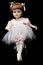Close Up and Isolated Vintage Antique Old Doll ballerina