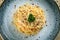 Close up Italian pasta with cheese and black pepper