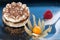 Close up of Italian Tiramisu dessert.