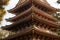 close-up of japan pagoda, with intricate details visible