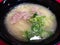 Close up of Japanese barbecued char siu pork ramen noodles