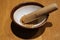 Close up Japanese Sesame Grinding Bowl.