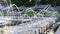 Close-up of jets of water. working in Park fountain. decoration area in city.