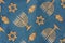 Close-up of Jewish Hanukkah fabric