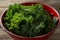 Close-up of kale in colander