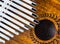 Close up Kalimba, African traditional wooden percussion music instrument, thumb piano