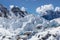 Close up of Khumbu glacier in Everest Base Camp.