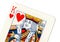 Close up of a king of hearts playing card.