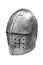 Close-up of a knight`s helmet, medieval era