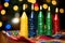 close-up of kwanzaa candles in colorful kinara