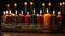 A close-up of the Kwanzaa Kinara, beautifully arranged with its seven candles, symbolizing the seven principles of Kwanzaa. The