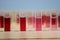 Close up of Laboratory testing of samples of red liquid in cuvettes