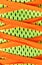 Close up laces shoes with complementary colors