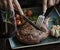 Close up of a lamb chop food photography recipe idea