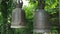 Close up of large bronze bells at wat saket temple in bangkok