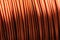 Close-up of a large coil of copper wire