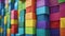 A close up of a large pile of colorful blocks, AI