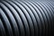 Close-up of large plastic corrugated pipe for water supply systems