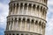 Close-up of Leaning tower of Pisa