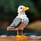 Close-up Lego Seagull In 8k Resolution: Dappled, Isolated Landscapes