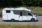 Close-up of a leisure vehicle on a road in Morbihan in Brittany